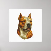 Pitbull Dog Portrait Leinwanddruck (Vorderseite)