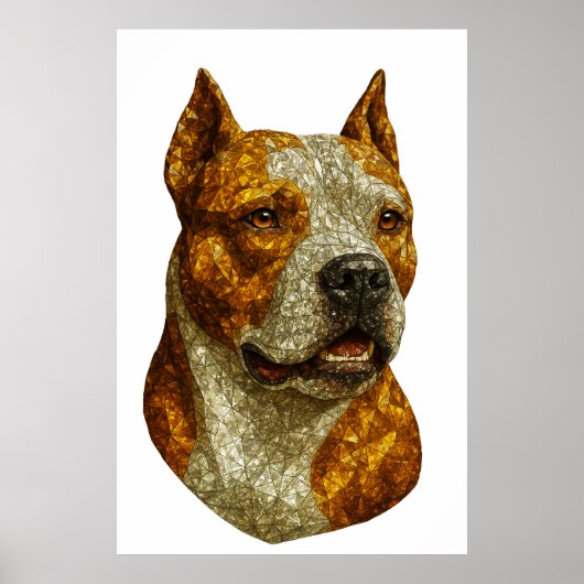 Pitbull Dog Portrait Poster (Vorne)