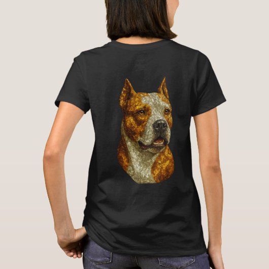 Pitbull Dog Portrait T-Shirt (Rückseite)