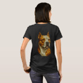 Pitbull Dog Portrait T-Shirt (Schwarz voll)