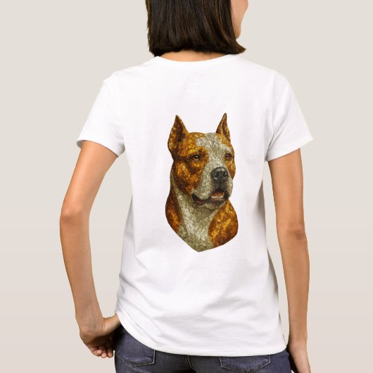Pitbull Dog Portrait T-Shirt (Rückseite)