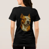 Pitbull Dog Portrait Tri-Blend Shirt (Rückseite)