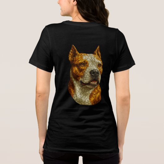 Pitbull Dog Portrait Tri-Blend Shirt (Rückseite)
