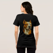 Pitbull Dog Portrait Tri-Blend Shirt (Rückseite voll)