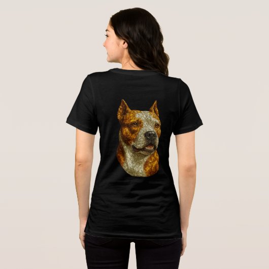 Pitbull Dog Portrait Tri-Blend Shirt (Rückseite voll)
