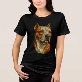 Pitbull Dog Portrait Tri-Blend Shirt