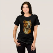 Pitbull Dog Portrait Tri-Blend Shirt (Vorderseite voll)