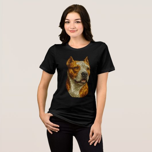 Pitbull Dog Portrait Tri-Blend Shirt (Vorderseite voll)