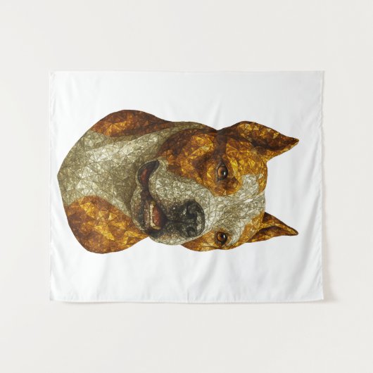 Pitbull Dog Portrait Wandteppich (Vorderseite (Horizontal))