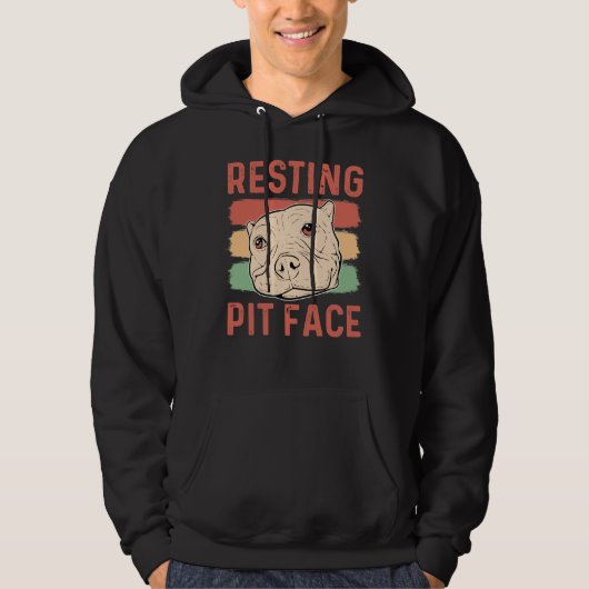 Pitbull Dog Retro Hoodie (Vorderseite)