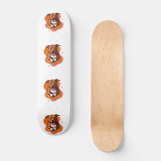 Pitbull Dog Skateboard (Vorderseite)