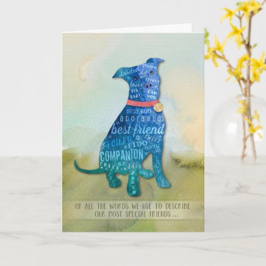 Pitbull Dog Sympathy Card - von allen Wörtern Karte (Gelbe Blume)