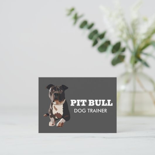 Pitbull Dog Trainer Visitenkarte (Stehend Vorderseite)