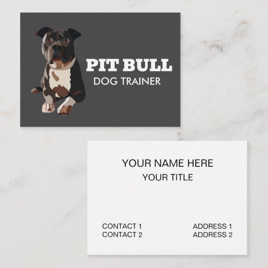 Pitbull Dog Trainer Visitenkarte (Vorne/Hinten)