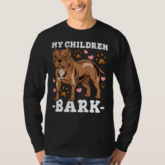Pitbull Dog Vater Mama T-Shirt (Vorderseite)