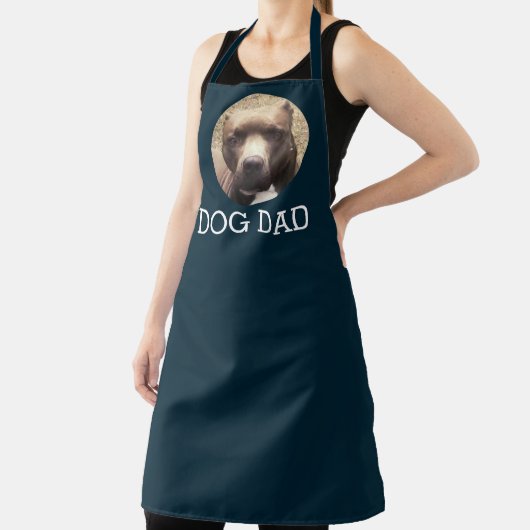 Pitbull Dog Vater Navy Blue Schürze (InSitu)