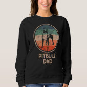 Pitbull Dog Vintag Pitbull Vater Sweatshirt (Vorderseite)