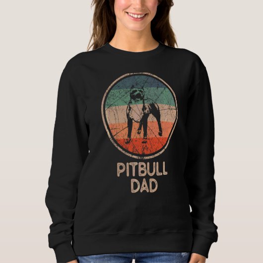Pitbull Dog Vintag Pitbull Vater Sweatshirt (Vorderseite)