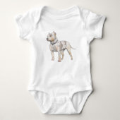 Pitbull Dog Wasserfarbe Sketch Baby Strampler (Vorderseite)