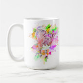 Pitbull Dog Wasserfarben Kunst Kaffeetasse (Links)