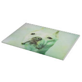 Pitbull Dog Water Color Portrait Art Schneidebrett (Ecke)