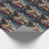 Pitbull Dog Weihnachtsfest Geschenkpapier (Ecke)