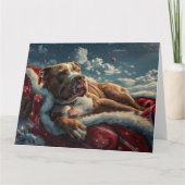 Pitbull Dog Weihnachtsfest Karte (Vorderseite)