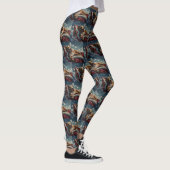 Pitbull Dog Weihnachtsfest Leggings (Rechts)