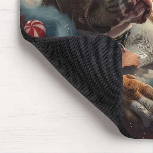 Pitbull Dog Weihnachtsfest Mousepad (Ecke)