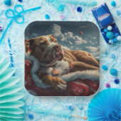 Pitbull Dog Weihnachtsfest Pappteller (Party)