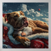 Pitbull Dog Weihnachtsfest Poster (Vorne)