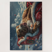 Pitbull Dog Weihnachtsfest Puzzle (Vertikal)