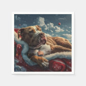 Pitbull Dog Weihnachtsfest Serviette (Vorderseite)