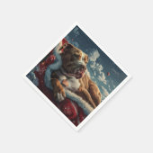 Pitbull Dog Weihnachtsfest Serviette (Ecke)