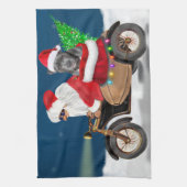 Pitbull Dog Weihnachtsmann Geschirrtuch (Vertikal)