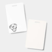 Pitbull Drawing Sing Dog Lovers Black White Ausweis (Vorder- & Rückseite)