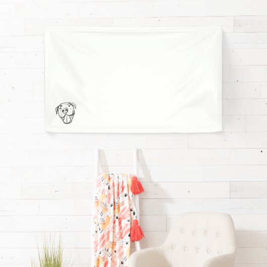 Pitbull Drawing Sing Dog Lovers Black White Banner (Insitu)
