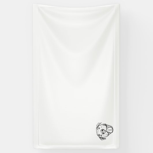 Pitbull Drawing Sing Dog Lovers Black White Banner (Vertikal)