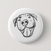 Pitbull Drawing Sing Dog Lovers Black White Button (Vorderseite)