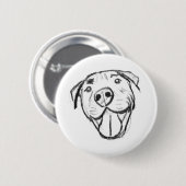 Pitbull Drawing Sing Dog Lovers Black White Button (Vorne & Hinten)