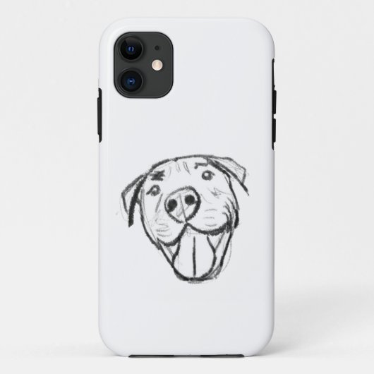 Pitbull Drawing Sing Dog Lovers Black White Case-Mate iPhone Hülle (Rückseite)