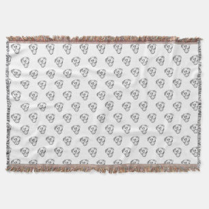 Pitbull Drawing Sing Dog Lovers Black White Decke