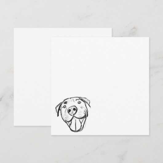 Pitbull Drawing Sing Dog Lovers Black White Einladung (Vorne/Hinten)