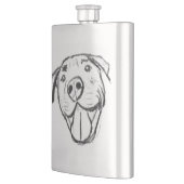 Pitbull Drawing Sing Dog Lovers Black White Flachmann (Links)