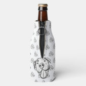 Pitbull Drawing Sing Dog Lovers Black White Flaschenkühler (Flasche Rückseite)