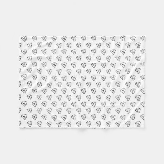 Pitbull Drawing Sing Dog Lovers Black White Fleecedecke (Vorderseite (Horizontal))