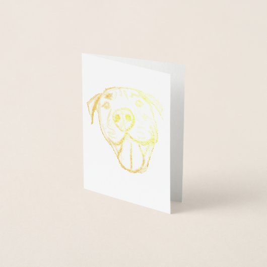 Pitbull Drawing Sing Dog Lovers Black White Folienkarte (Vorderseite)