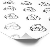 Pitbull Drawing Sing Dog Lovers Black White Fotodruck (Ecke)