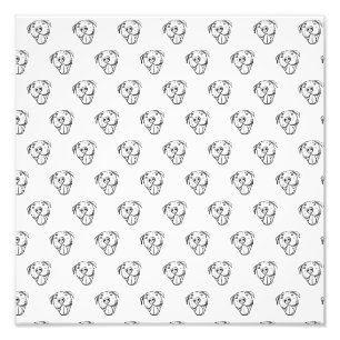Pitbull Drawing Sing Dog Lovers Black White Fotodruck