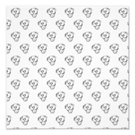 Pitbull Drawing Sing Dog Lovers Black White Fotodruck (Vorne)